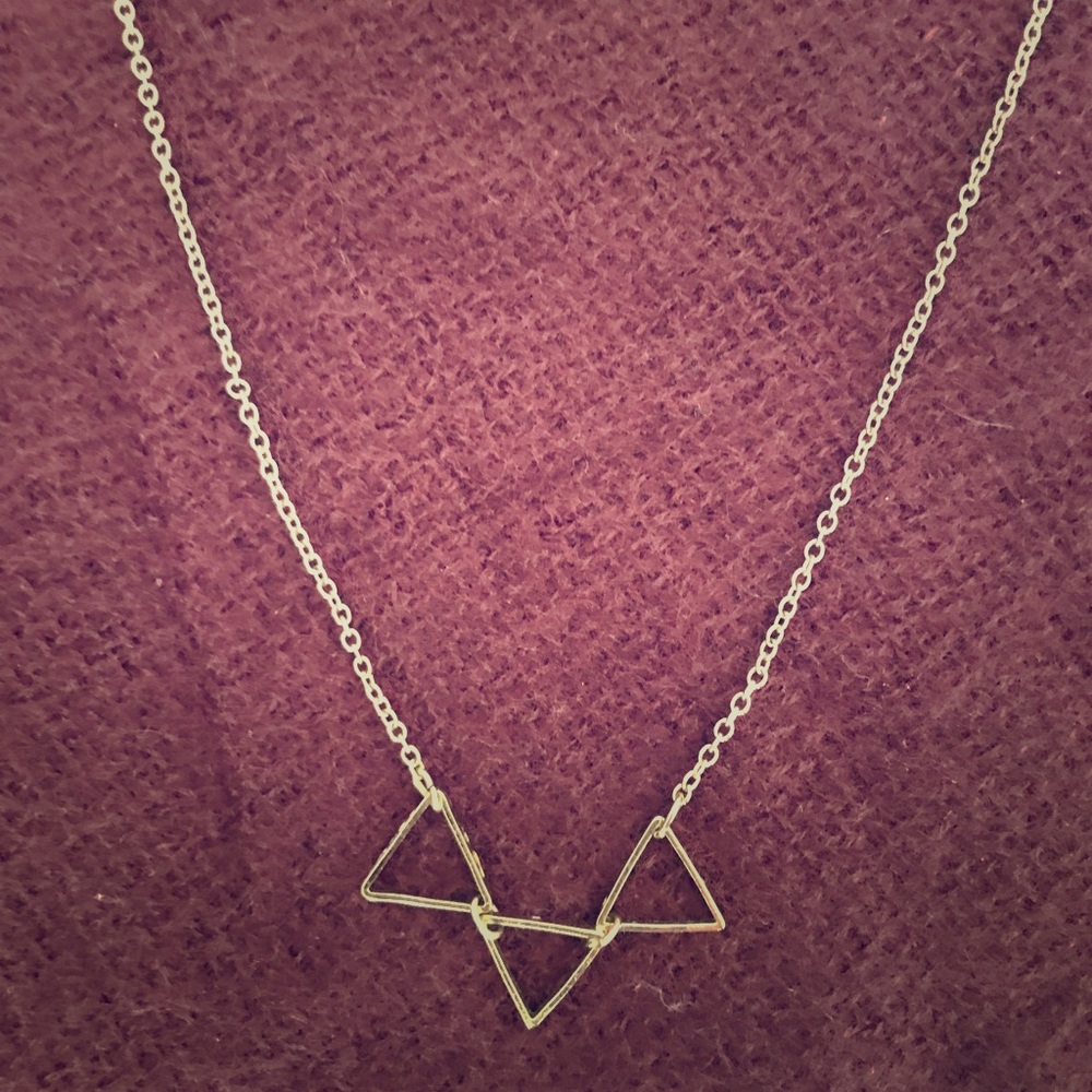 Necklace gold hipster geometric form triangle